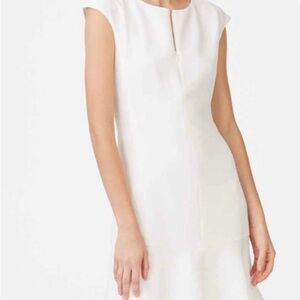 Club Monaco Wikendah White Cap Sleeve Dress with front & back zipper detail